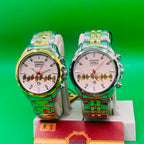 Two colorful IRADD 8115  on a stand with a green background