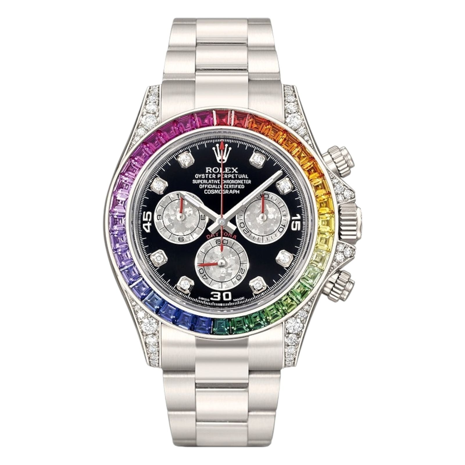 Rolex Rainbow Chronograph Daytona Black Dial - L-120