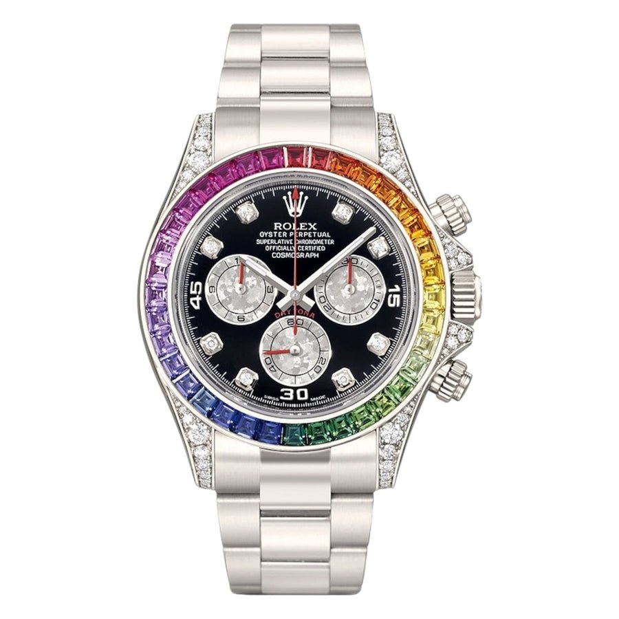 Rolex Rainbow Chronograph Daytona Black Dial - L-120
